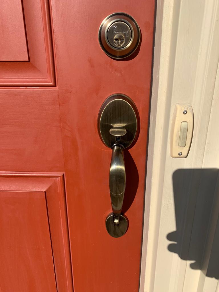 Lever handle installed by residential locksmith in Rochester NY